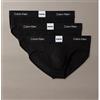 Calvin Klein Jeans Calvin Klein Hip Brief 3Pk Black Slip Cotone Neri Uomo