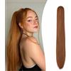 Gairyan 60cm Coda Finta Capelli Extension Lisci con Pinza Posticci per Capelli Sintetici Extension Coda Capelli Lunghi Clip Coda di Cavallo Claw Ponytail Parrucchino Naturale per Donna, Auburn chiaro
