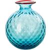 VENINI VASO MONOFIORE BALLOTON, FORO PICCOLO CELESTE ACQUAMARE, L 100.29 - h 24.5 x d 21 cm, 1.3 kg