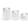 LIVOO Set de 3 bocaux sous vide - LIVOO - MEN401 - 400 ml, 800 ml, et 1,2 L - Verre borosciliate - Compatible congélation