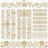 WANDIC 3 Fogli Adesivi trasferibili da strofinare, Retro Dorati, Impermeabili, Decalcomanie Decorative per mobili, diari Spazzatura per armadietti Fai da Te, 15 x 30 cm