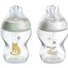 Tommee Tippee Biberon Natural Start per 0m+, 2 pezzi, 260ml Biberons, con Tettarella Flusso Lento, Valvola Anti-colica, Autosterilizzante e Senza BPA, Verde e Bianco