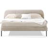 EVERGREENWEB MATERASSI & BEDS EVERGREENWEB - Letto Matrimoniale per Materasso 160x200 con Base Letto 12 Doghe in Legno, 6 Piedi Inclusi + Elegante Testata Trapuntata Stondata, Tessuto color Beige, Facile da Montare, Modello Madrid