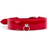 Devil Sticks Patent Leather Collar with Lamb Leather Backing Red