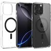 Caseology Capella Mag Cover per iPhone 16 Pro Max [Ultra Trasparente] Cover con Protezione Magnetica Militare Anticaduta e Impugnatura Laterale per iPhone 16 Pro Max - Clear Charcoal