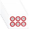 OTOTEC 60pcs Auto Speed Sticker 25mm Adesivo Pneumatico Invernale 160km/h 170km/h 180km/h 190km/h 200km/h 210km/h Velocità massima Adesivo PVC autoadesivo