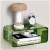 Dewrhiixe Comodino Sospeso in Acrilico (verde) | Comodino Galleggiante Mensola da Parete Design Moderno, Minimalista ed elegante