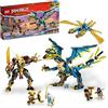 LEGO NINJAGO Elemental Dragon vs. The Empress Mech 71796 Set di giocattoli da costruzione, presenta un drago, un mech, un volantino Ninja e 6 minifigure, regalo per ragazzi e ragazze dai 9 anni in su