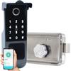 Xenocam Impermeabile Outdoor Gate Smart Rim Smart Door Lock Wifi Fingerprint Smart Lock Support Password IC Card Key Wiring Digital Gate Access Control for Tuya