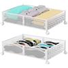 PHINOX Contenitori sotto il letto con ruote, rettangolari, bianco, metallo, confezione da 2, capacità 32 l ciascuno