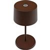 Zafferano, Lampada Olivia Mini, Lampada da Tavolo Portatile e Ricaricabile con Controllo Touch, Adatta per Salotto ed Esterni, Dimmer, 2700-3000 K, Altezza 22 cm, Colore Corten