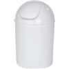 Wenko - Pattumiera con coperchio oscillante, 19,8 x 19,8 x 31,5 cm, Plastica, bianco, 20 x 20 x 30 cm
