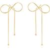 Reffeer Orecchini con fiocco in argento Sterling 925, per donna, con fiocco, pendenti, Argento, Nessuna pietra preziosa, B-18 K placcato oro, AAE169+GiftBox