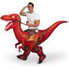 Spooktacular Creations Costume da dinosauro gonfiabile per adulti da equitazione Raptor con stampa digitale e occhi illuminati a LED