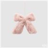 EDG Enzo De Gasperi Decorazione Fiocco di Natale Peluche 16 x 22 Cm Rosa Chiaro