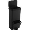 WELL HOME MOBILIARIO & DECORACIÓN Pattumiera da 70 l, verticale, in 2 scomparti, pattumiera per rifiuti, altezza 76 cm, facile da gestire, nero antracite
