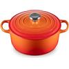 Le Creuset Cocotte rotonda Evolution in ghisa vetrificata con Coperchio, diameter 24 cm, Arancione, 21177240902430
