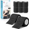 Health Press® Benda Autoadesiva - 8x Rotoli di Cerotto Elastico Nero (5,0cm x 4,5m) | Fascia di Fissaggio Impermeabile per Umani e Animali | Bendaggio per Articolazioni, Dita e Zampe