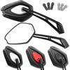 Area1 Coppia Specchietti Retrovisori Universali per Moto - Omologati E, Filettatura 2x M10 Destra con Adattatore Sinistro, Compatibili con GSX-S, GSF Bandit, SV650, R12, S1000R/XR, R nineT (Bianco)