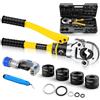 Proster Pinza Idraulica a Pressione 8 Tonnellate con Set di Matrici TH16 TH20 TH26 TH32 Pinza Crimpare Per Tubi con Testa Girevole a 360° Attrezzo Completo con Tagliatubi Custodia Robusta