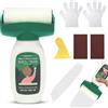 VOHESEA 500 g vernice da parete bianca, 2 in 1, colore bianco, rullo con guanti, carta vetrata, raschietto, riparazione da parete, rullo con pasta di riparazione da parete, per graffi, macchie graffiti