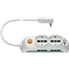 Vimar FP00521.L.B Presa mobile multipla 2P+T 16 A 250 V, Due Prese Universale con sistema SICURY, 4P17/11, Spb17, 3 m, Bianco
