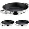 WMF Permadur Advance - Set de 3 Sartenes Antiadherentes 24-28-32 cm de Dos Asas, Acero Inoxidable Cromargan 18/10 Apto para Todo Tipo de Cocinas