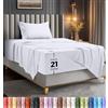 Utopia Bedding Set Lenzuola Ricamate - Microfibra Di Poliestere - Lenzuolo Con Angoli Con Tasche Portaoggetti, Lenzuolo Piatto e Federe Ricamate