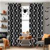 Melodieux Tende oscuranti oscuranti con stampa marocchina per soggiorno, camera da letto, 150 x 200 cm, colore nero (2 pannelli)