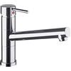 Cornat ZEL58 Zelina - Miscelatore monocomando per lavello, con corpo in ottone cromato, erogatore orientabile ad alta pressione, rubinetto da cucina