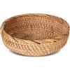 Hnonoxy Cestini Portaoggetti Rotondi in Rattan,Vassoio Rotondo in Rattan, Cesto Frutta Tessuta, Vassoio Decorativo Intrecciato a Mano, Rutilizzabile per Colazione, Bevande, Snack e Candele, 20 x 6 x 6 cm
