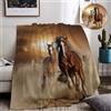 IUNTWEIE Coperta motivo cavallo 130x150cm Morbida flanella soffice e calda, coperta modello cavallo 3D come coperta divano coperta divano copriletto (B, 130x150cm)