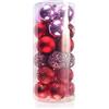 COM-FOUR® 24x palline di Natale, palline di Natale in plastica per l'albero di Natale, addobbi per l'albero di Natale con ciondoli
