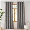 PONY DANCE Tende Termiche Isolanti per Interni 2 Pezzi L 140 x A 240 cm Grigio Chiaro, Tende Moderne per Soggiorno con Anelli Blackout Curtains Camera da Letto