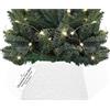 DECO EXPRESS Gonna per Albero di Natale, Sequin Coprire Base Albero, Collare Scintillante per Decorazioni Natalizie Festa 68 x 25cm (Bianco Sequin)