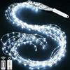 Dekofun 2M 200 LED Cascata di Luci con Batteria, Bianco Freddo