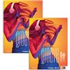 Staufen Groove it Donna con cuffie - 2 blocchi da 80 fogli ciascuno, righe 28 (quadrettato 5 mm con margini), DIN A4, rilegatura a 4 punti, carta 70 g/m²