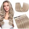 Elailite 30cm Extension Clip Capelli Veri Fascia Unica, Una Ciocca 40g Colore Nuovo 2025 (Larghezza 22cm) #22P613 Biondo Miele/Biondo Chiarissimo
