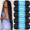 Samtress Brazilian Wool Hair 5 pezzi naturale nero acrilico Yarn for African Crochet Braids sintetico Jumbo Braids Box Braids Faux Locs Knitting Hair Extensions for Women (#1B)