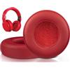 SOULWIT Cuscini Auricolari di Ricambio per Monster Beats Pro/by Dr Dre Detox Cuffie, Cuscinetti Auricolari con Pelle Proteica più Morbida, Schiuma ad Alta Densità per Isolamento Acustico-Rosso