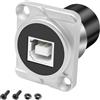 MEIRIYFA Connettore da USB B a pannello A, connettore di montaggio a D, USB 2.0, tipo B, presa a presa USB-A, convertitore adattatore per PC, laptop, scanner, colore argento