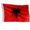 FLAGLY bandiera per barca Albania 30 x 20 cm formato orizzontale - peso del tessuto 115g/m² - stampata, robusta con corda e occhiello, accessori per barca barca a motore