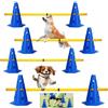 SKJJM Agility Set per Cani Ostacoli per Bambini, Ostacoli per Bambini, Cani, Cane Cavaletti, 8 Coni 23 cm di Altezza + 4 aste Lunghe 81 cm, per Esercizi di Addestramento, Sport Cinofili
