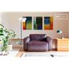 PIB Poltrona in pelle bordeaux, stile scandinavo, 108x90x67 cm, comfort e calore