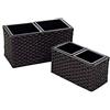 Vacchetti Giuseppe Vacchetti 3630040000 - Portavaso Polyrattan Set da 2 Marrone Rettangolare 2 Posti, cm 57 x 28H28