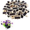 Elegance-go Mini Lavagna Clip Piccola, 50 pezzi Lavagna in legno piccola Lavagna cancellabile per cartellini dei prezzi, lavagne fotografiche, etichette per feste