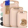 Blumtal tagliere da cucina plastica grande/medio/piccolo con 3 misure - set taglieri cucina + scanalature per il succo e manico - tagliere plastica da cucina senza BPA - tagliere cucina - in beige
