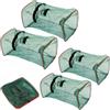 WizeFolk Trappola Per Pesci,4 pcs Rete Trappola Pesca,Trappola Per Gamberetti,55 x 27 cm Nassa Inganno Portatile,pastura Nassa Pieghevole,Nassa a molla con inganno trappola pesca,Per Granchi,Gamberi,Pesciolini