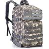 G4Free Zaino Molle da 40 l, grande, con sistema Molle, per escursionismo, campeggio, trekking, caccia, Nero, 50 Lungo, Zaino tradizionale