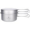 Boundless Voyage Set di pentole in titanio da campeggio con manico pieghevole per campeggio all'aperto escursionismo picnic leggero Messkit pentole kit da cucina